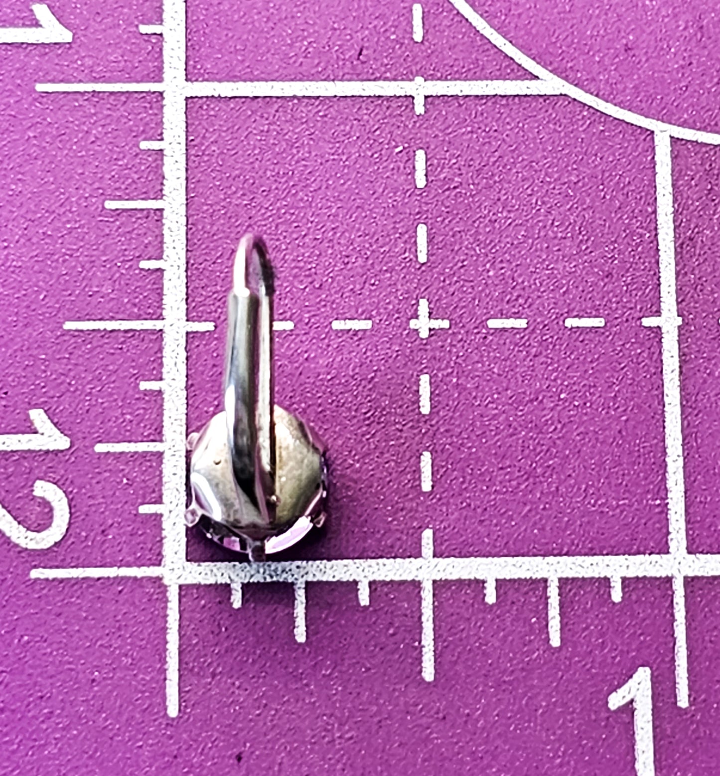 Hexagonal cut purple amethyst lever back sterling silver earrings
