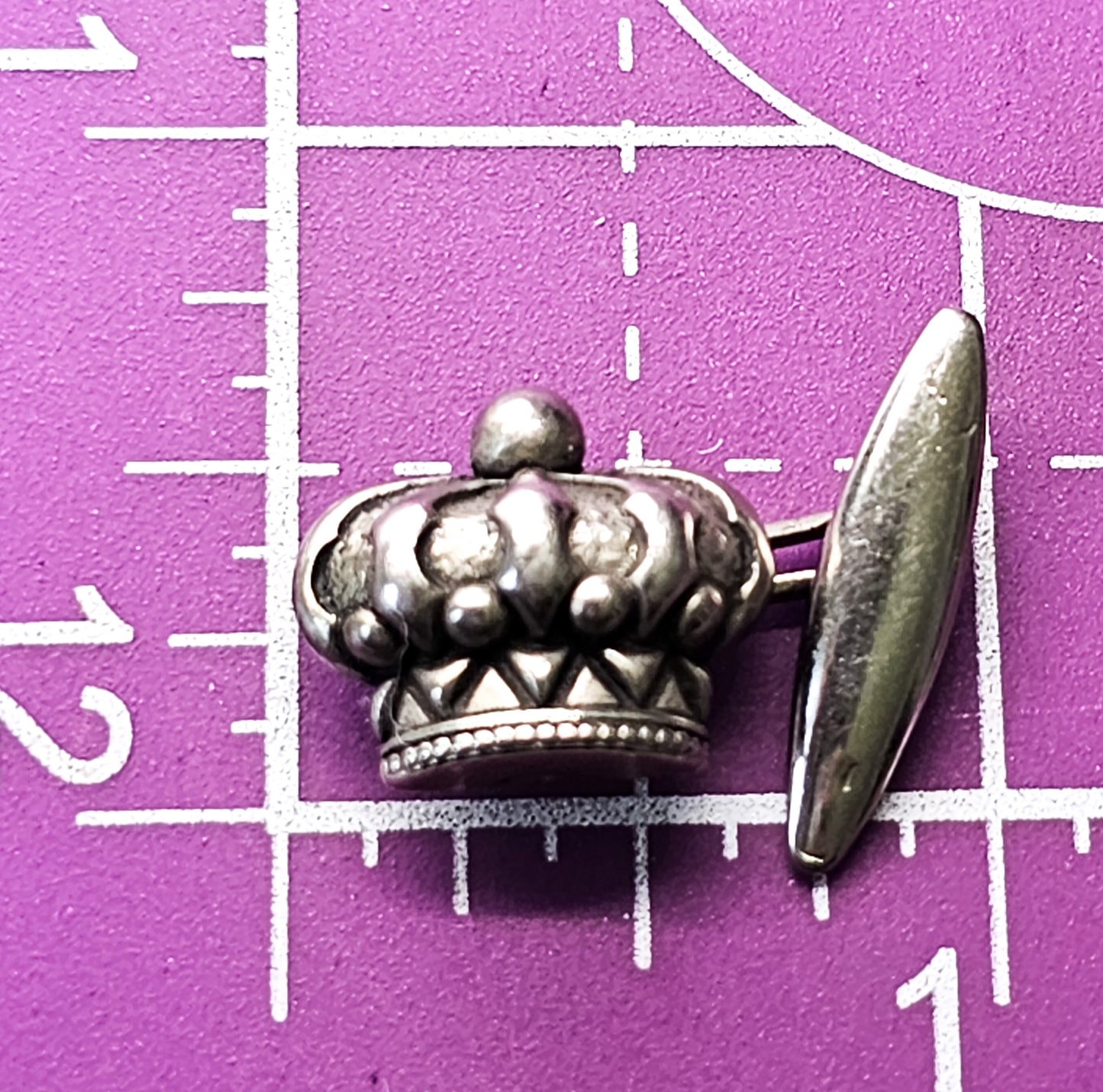 Heraldic crown royal confirmation vintage sterling silver cufflinks
