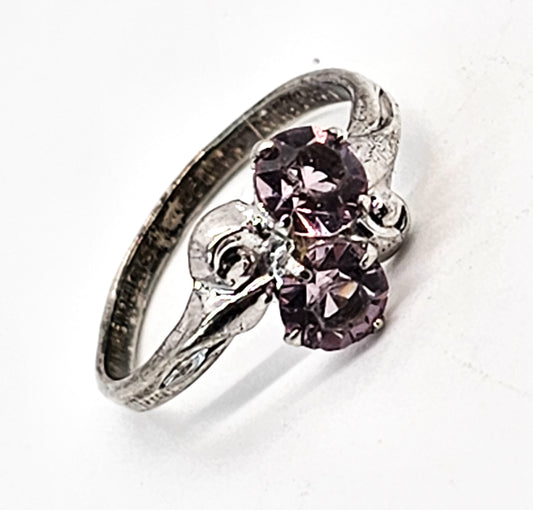 Gainsboro sterling amethyst purple gemstone vintage sterling silver ring size 7.5