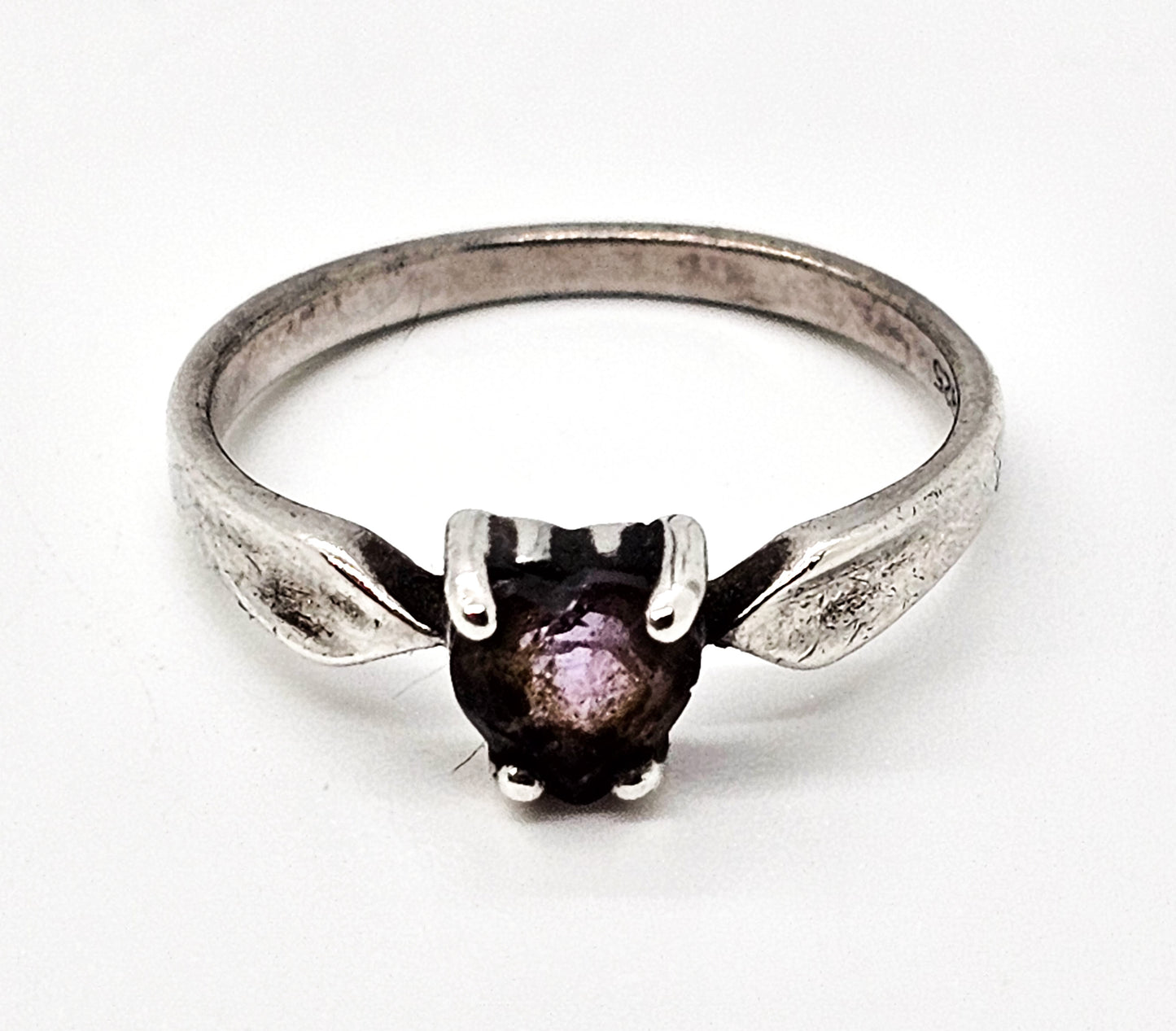 Dakota West Shube Purple amethyst gemstone heart vintage sterling silver ring size 8