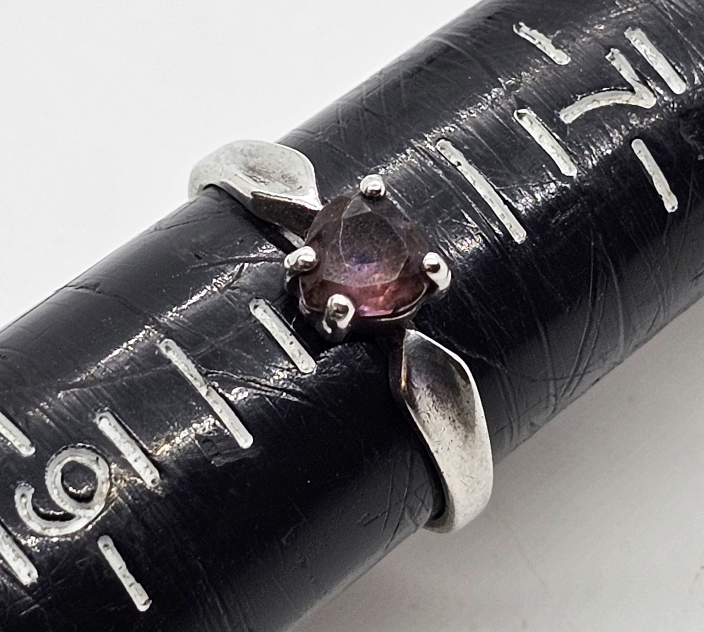 Dakota West Shube Purple amethyst gemstone heart vintage sterling silver ring size 8