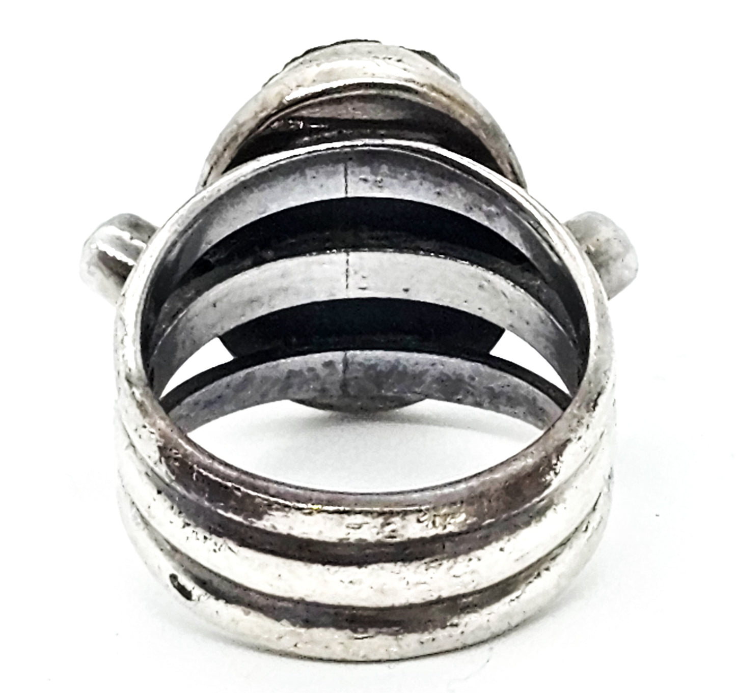 Nicky Butler NB Aura Titanium Druzy Amethyst gemstone sterling silver ring size 8 India