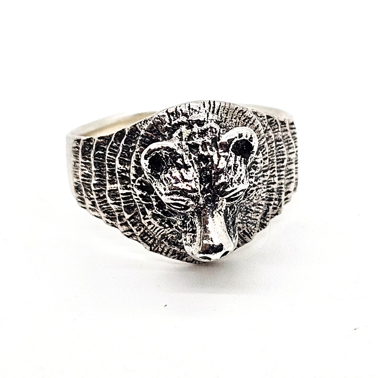 wTs Watson Hallmark Bear figural large solid sterling silver men's ring size 12