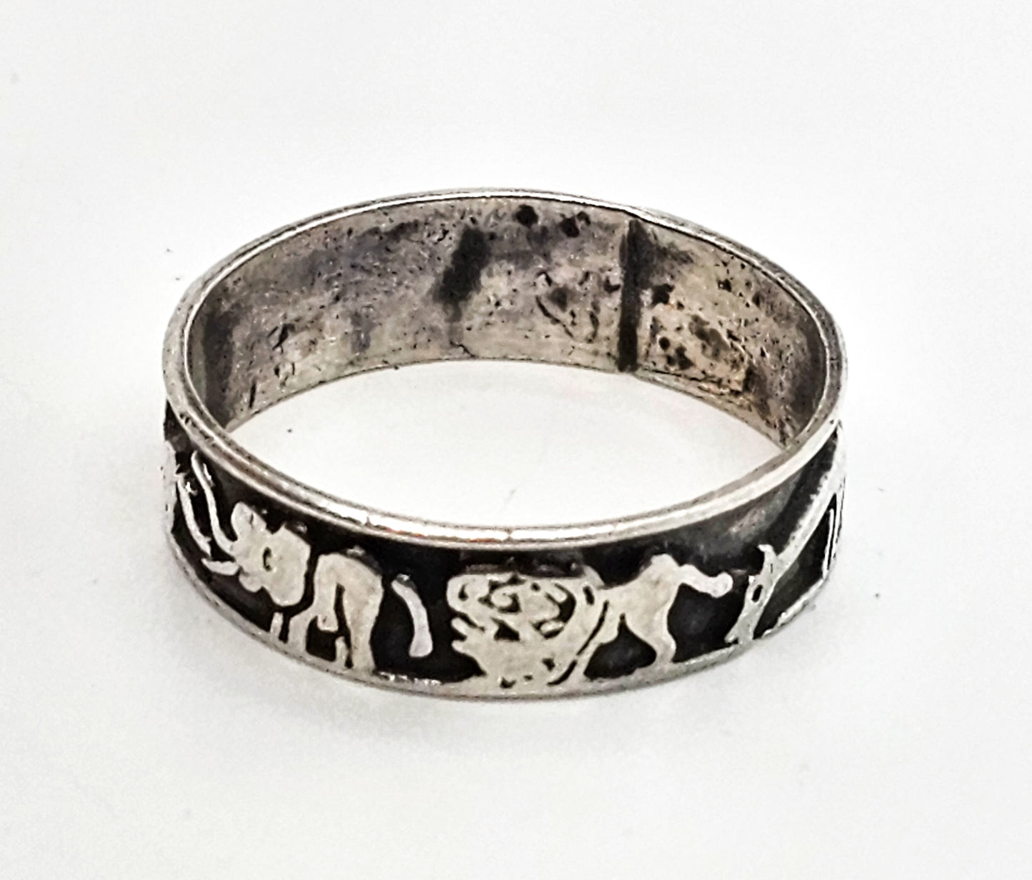 Mexican modernist Storyteller vintage sterling silver cigar band ring size 6