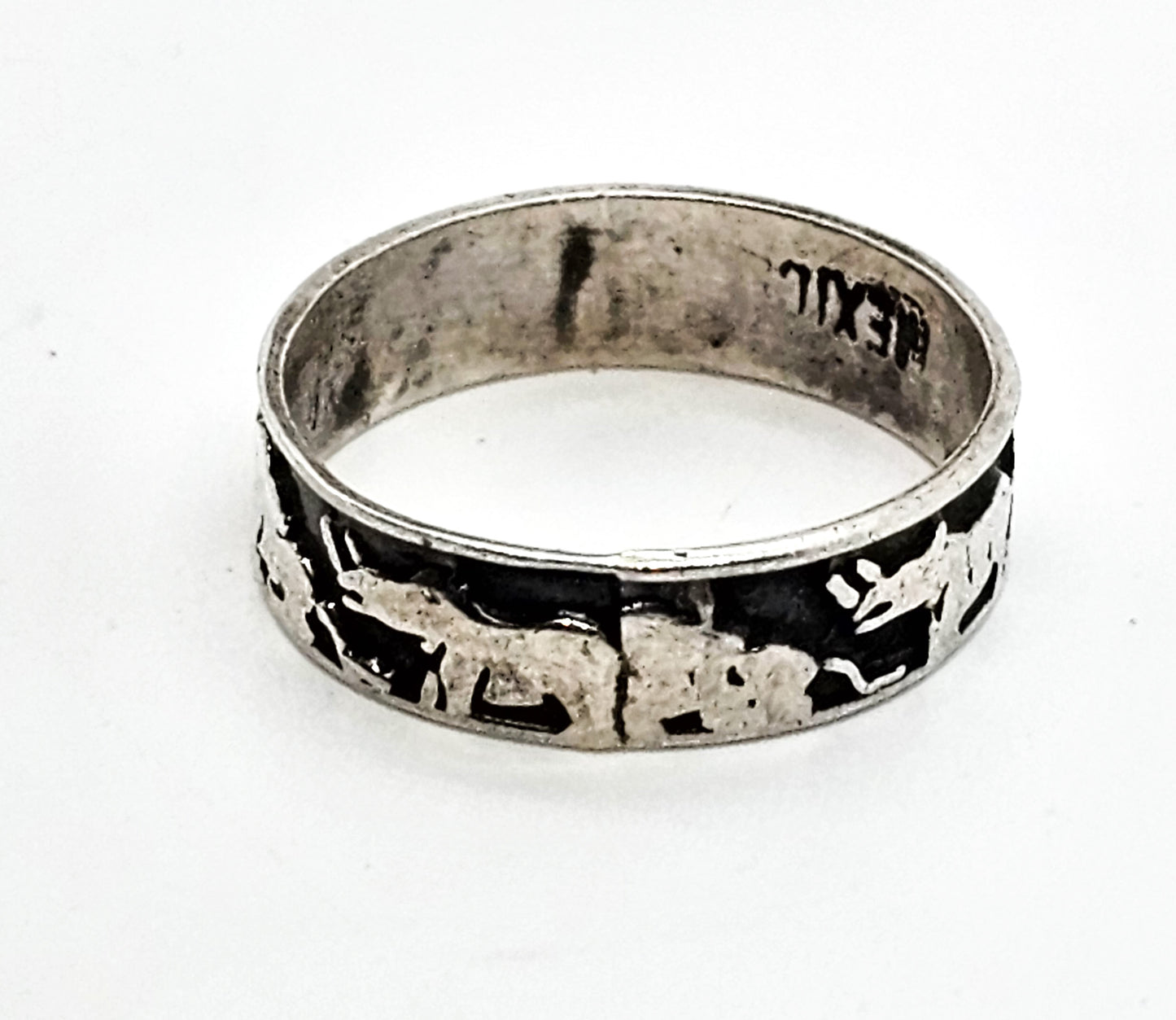 Mexican modernist Storyteller vintage sterling silver cigar band ring size 6