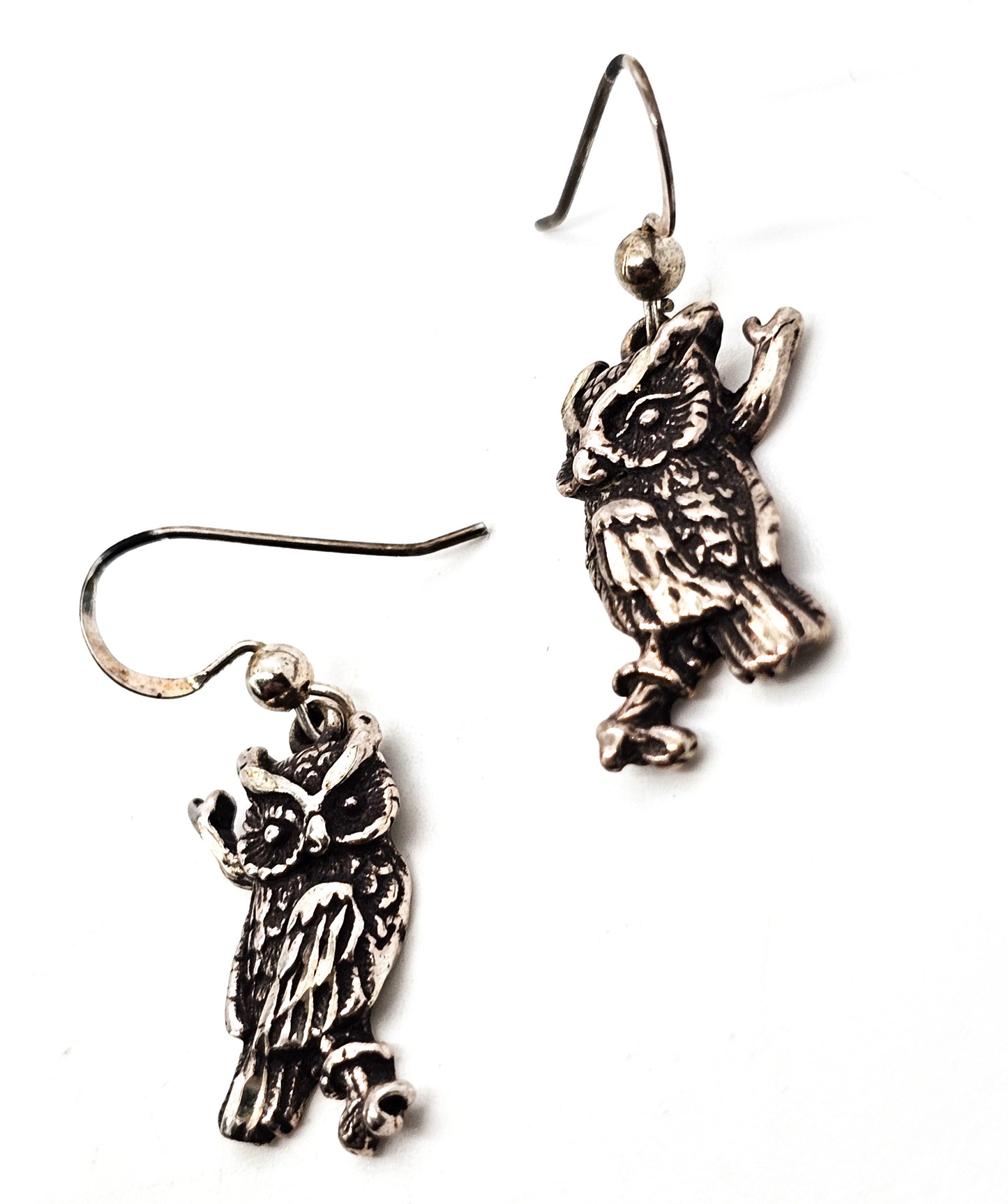 Owl Shube's Dakota West vintage signed sterling silver bird earrings Audubon