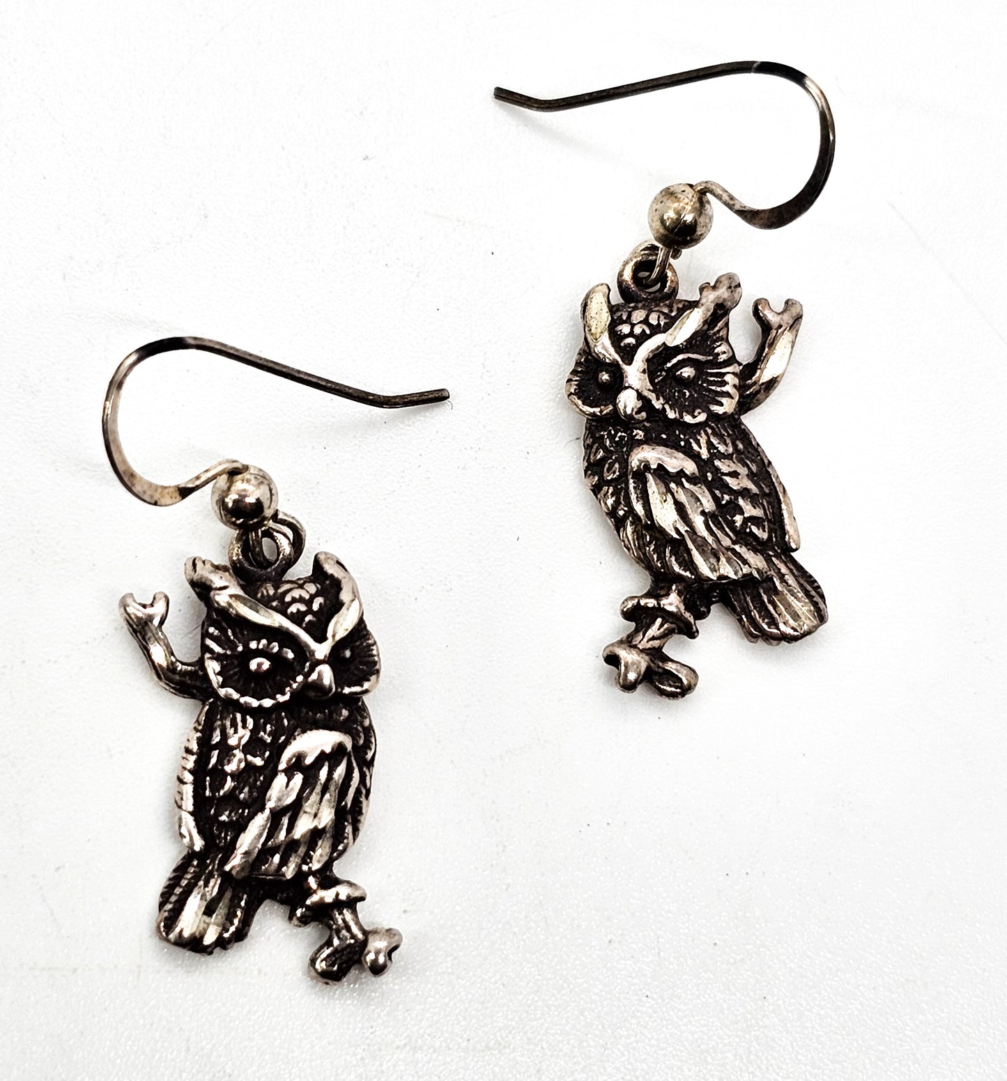 Owl Shube's Dakota West vintage signed sterling silver bird earrings Audubon