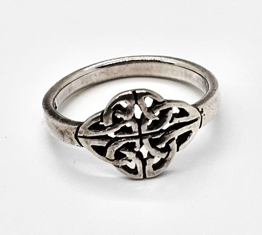 Celtic Trinity knot Irish sterling silver promise ring size 9