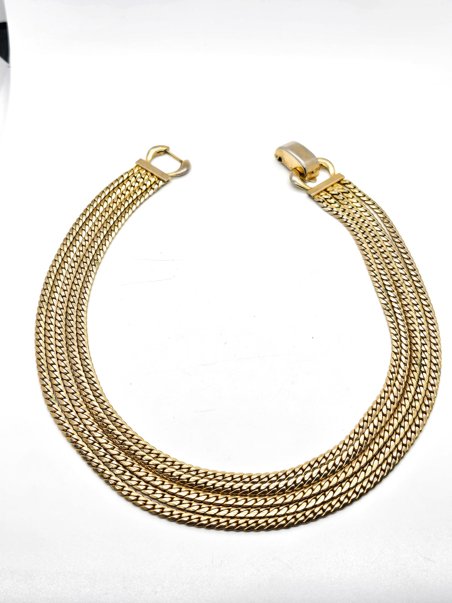 Brookcraft 5 strand vintage gold toned chain statement necklace