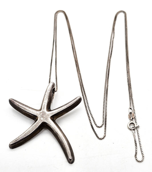 Starfish JRI Mexico signed vintage sterling silver Ocean sea life mermaid necklace