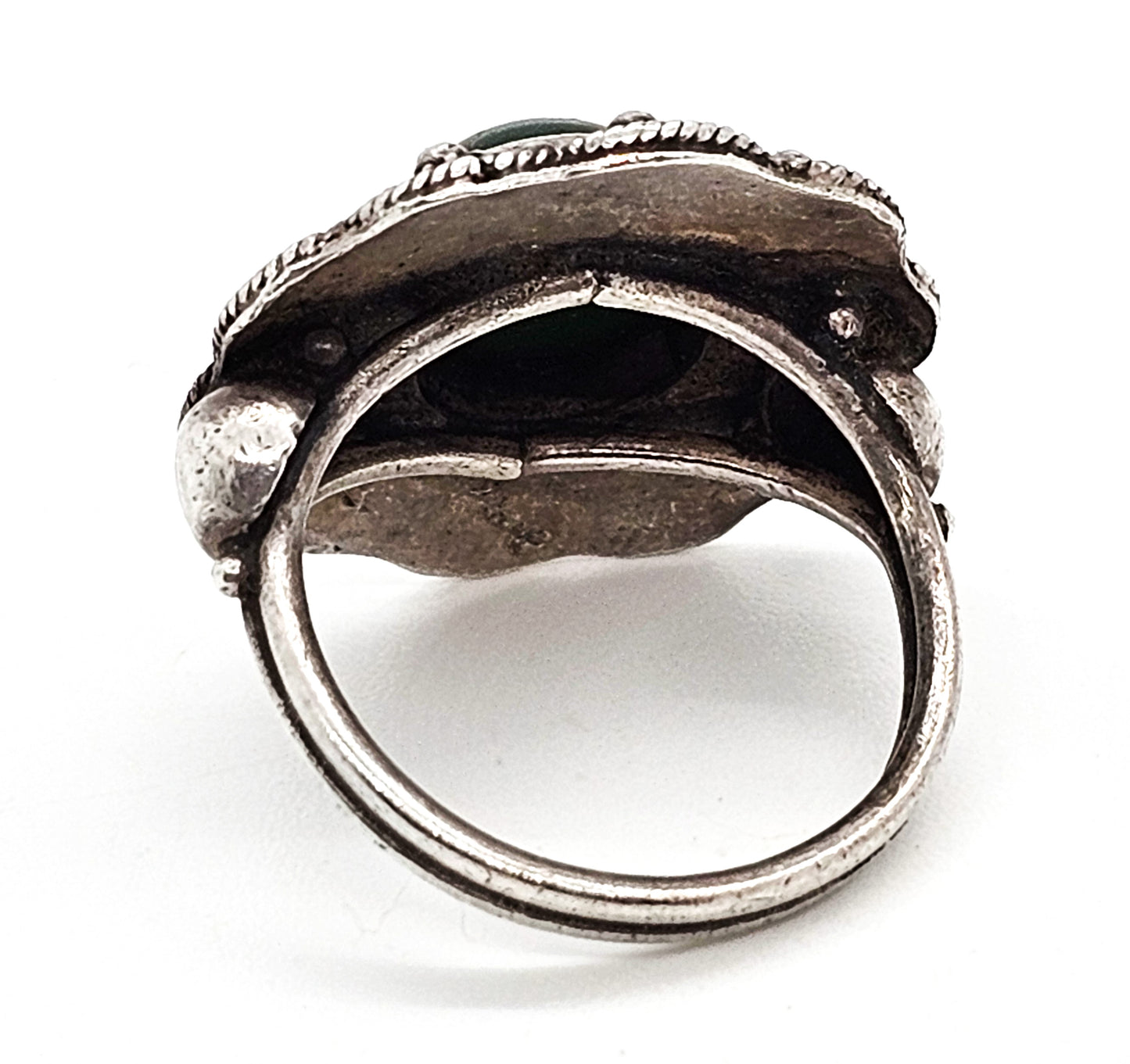 Zeeuwse knoop bloodstone large vintage sterling silver statement ring size 5.5