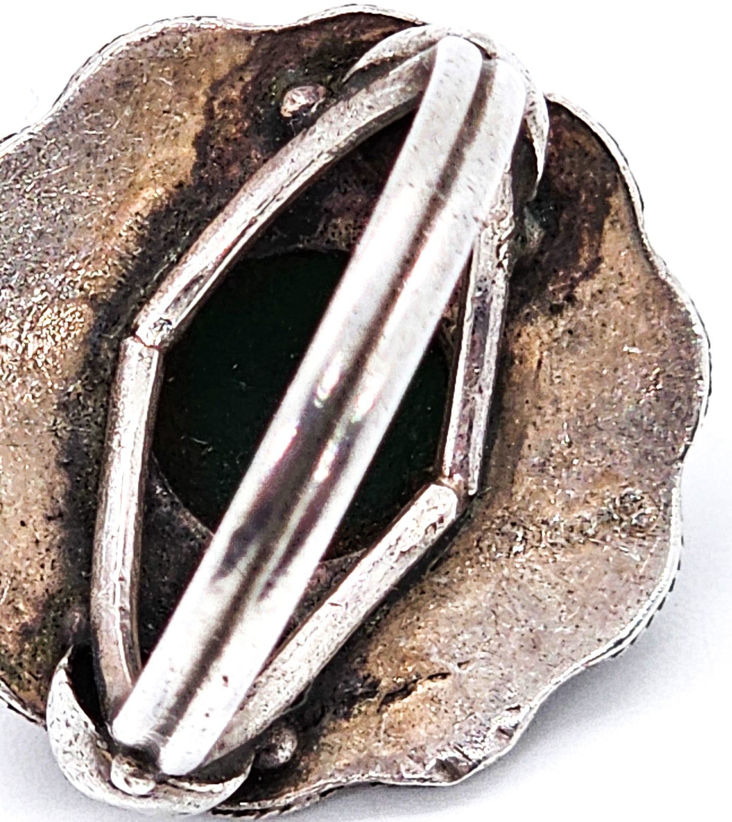Zeeuwse knoop bloodstone large vintage sterling silver statement ring size 5.5