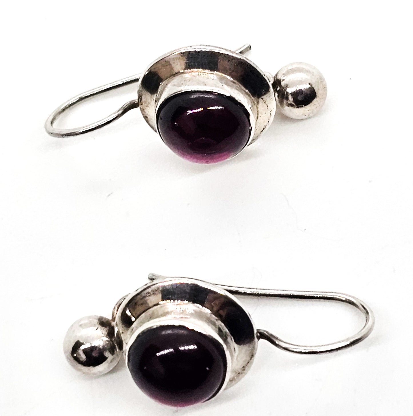 Umbalite purple garnet gemstone bezel set in sterling silver with beaded drop