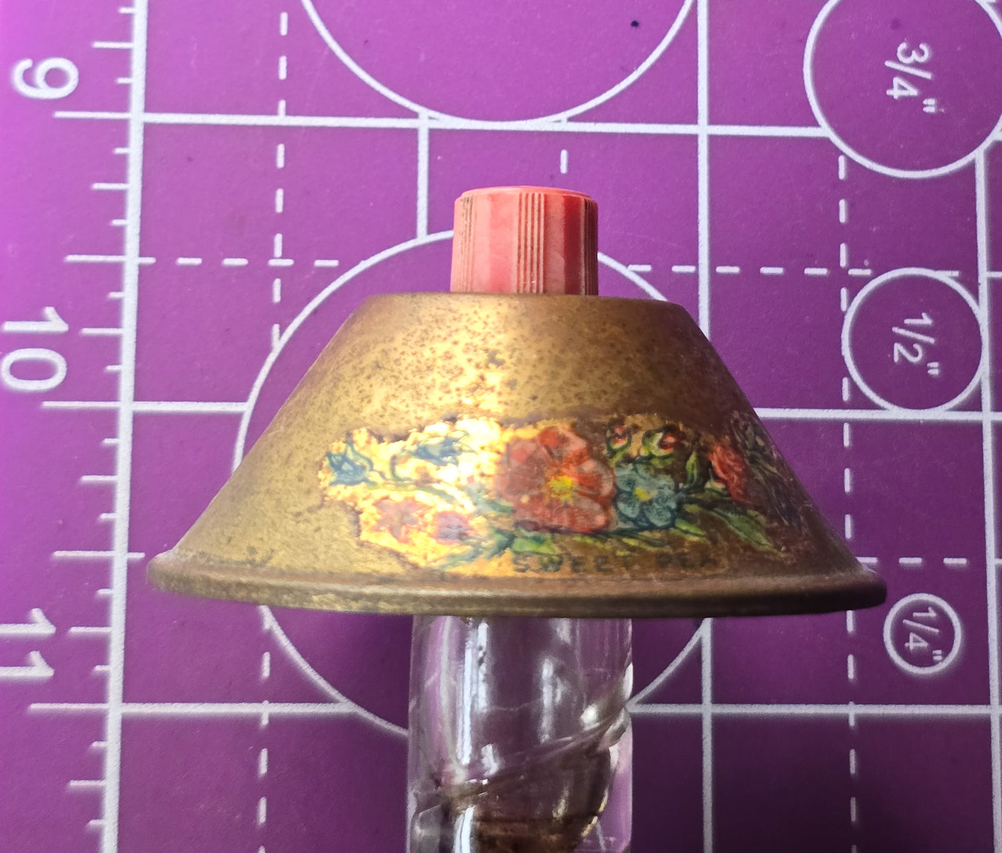 Art Deco 1940's Sweep Pea vintage lampshade perfume bottle with shade