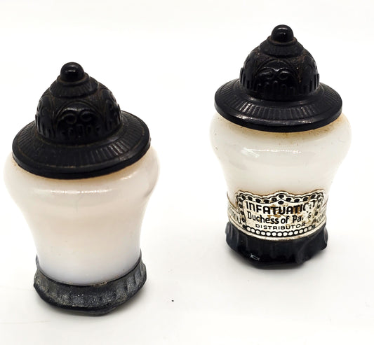 Vintage Duchess of Paris Infatuation Black & White Lantern Miniature Perfume Bottles