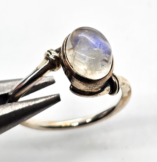 Arya Blue Moonstone Abstract vintage sterling silver ring size 10