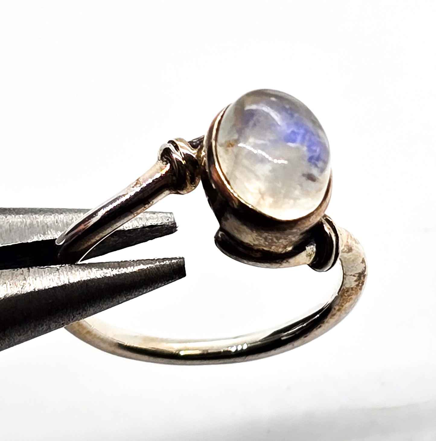 Arya Blue Moonstone Abstract vintage sterling silver ring size 10