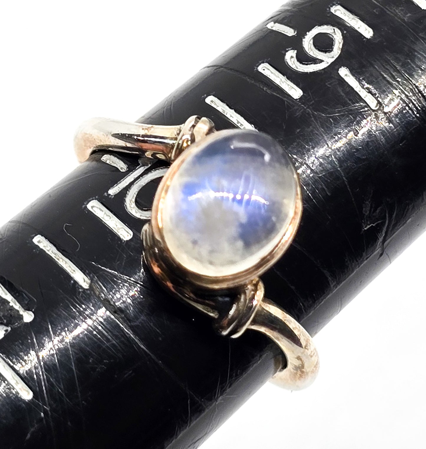 Arya Blue Moonstone Abstract vintage sterling silver ring size 10