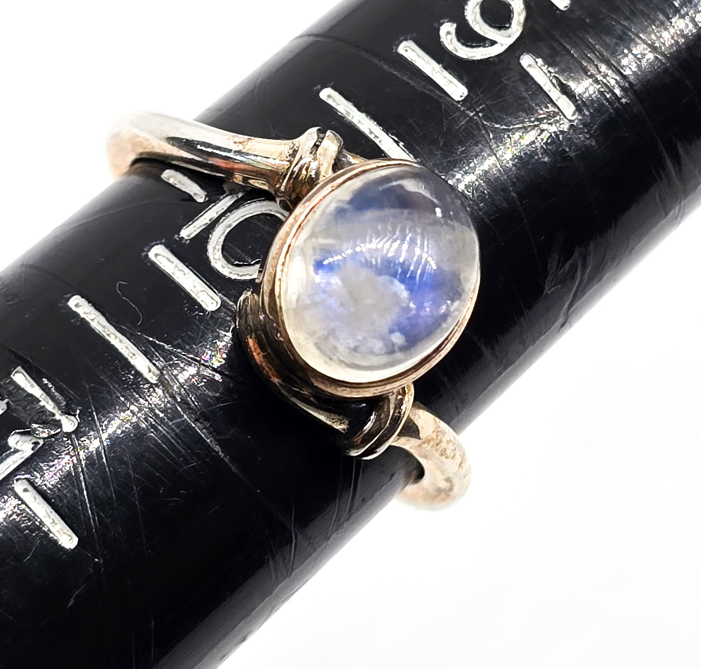 Arya Blue Moonstone Abstract vintage sterling silver ring size 10