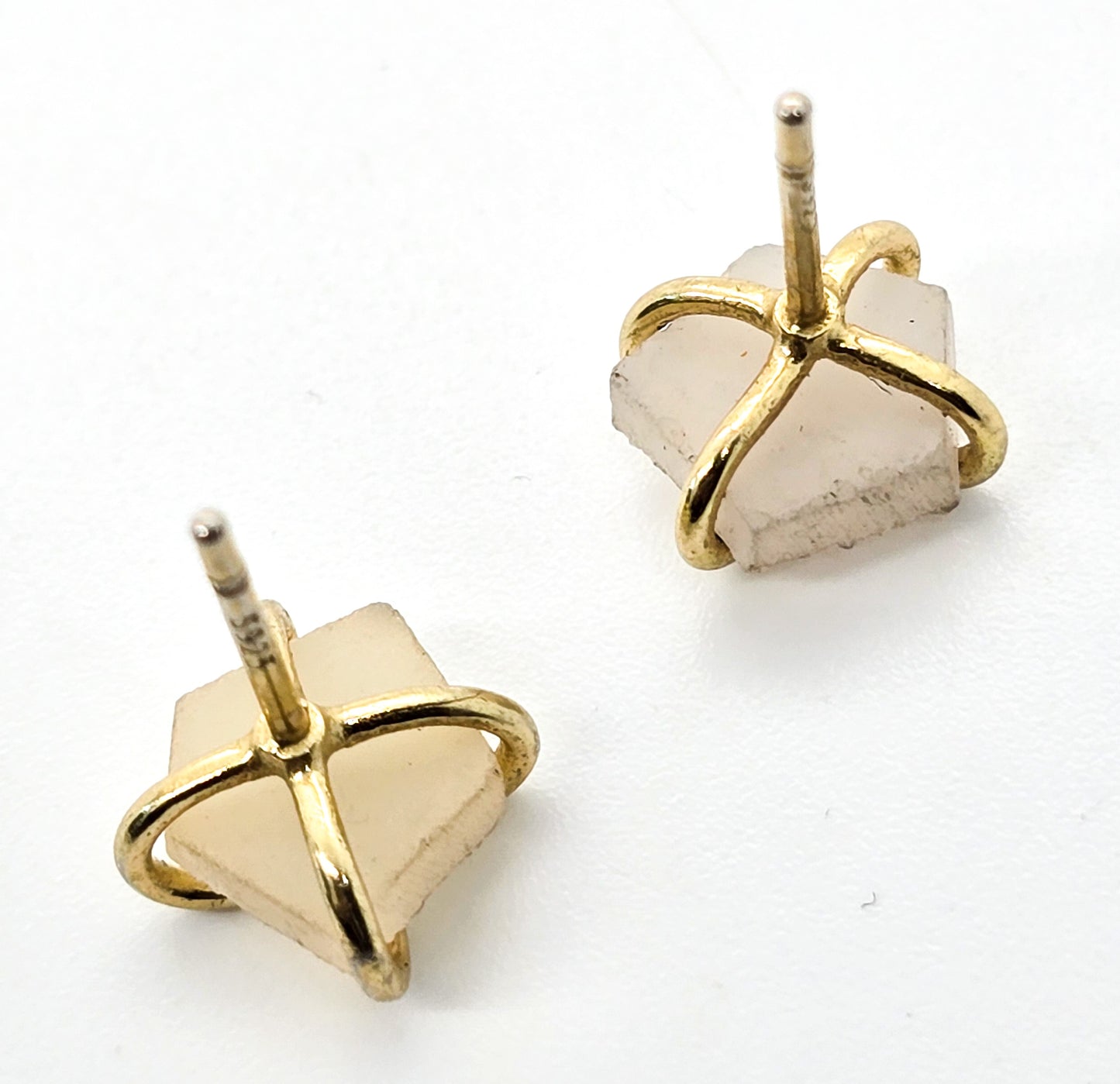 Druzy quartz vermeil gold over sterling silver abstract stud earrings