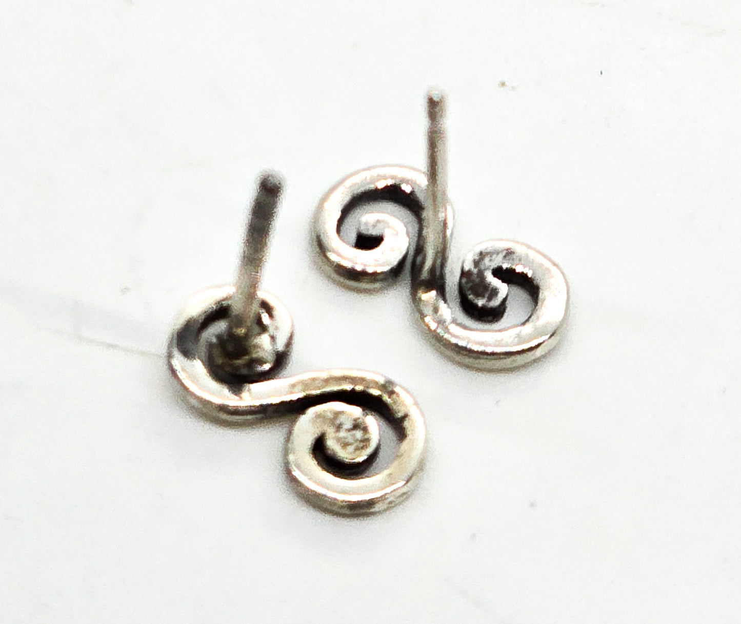 Scroll spiral swirl vintage sterling silver post stud earrings
