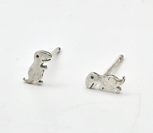 T-Rex Dinosaur Tyrannosaurus Rex CLE petite sterling silver stud earrings