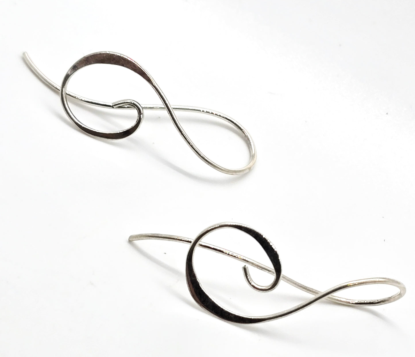 Treble Clef DR musical notes signed vintage sterling silver earrings