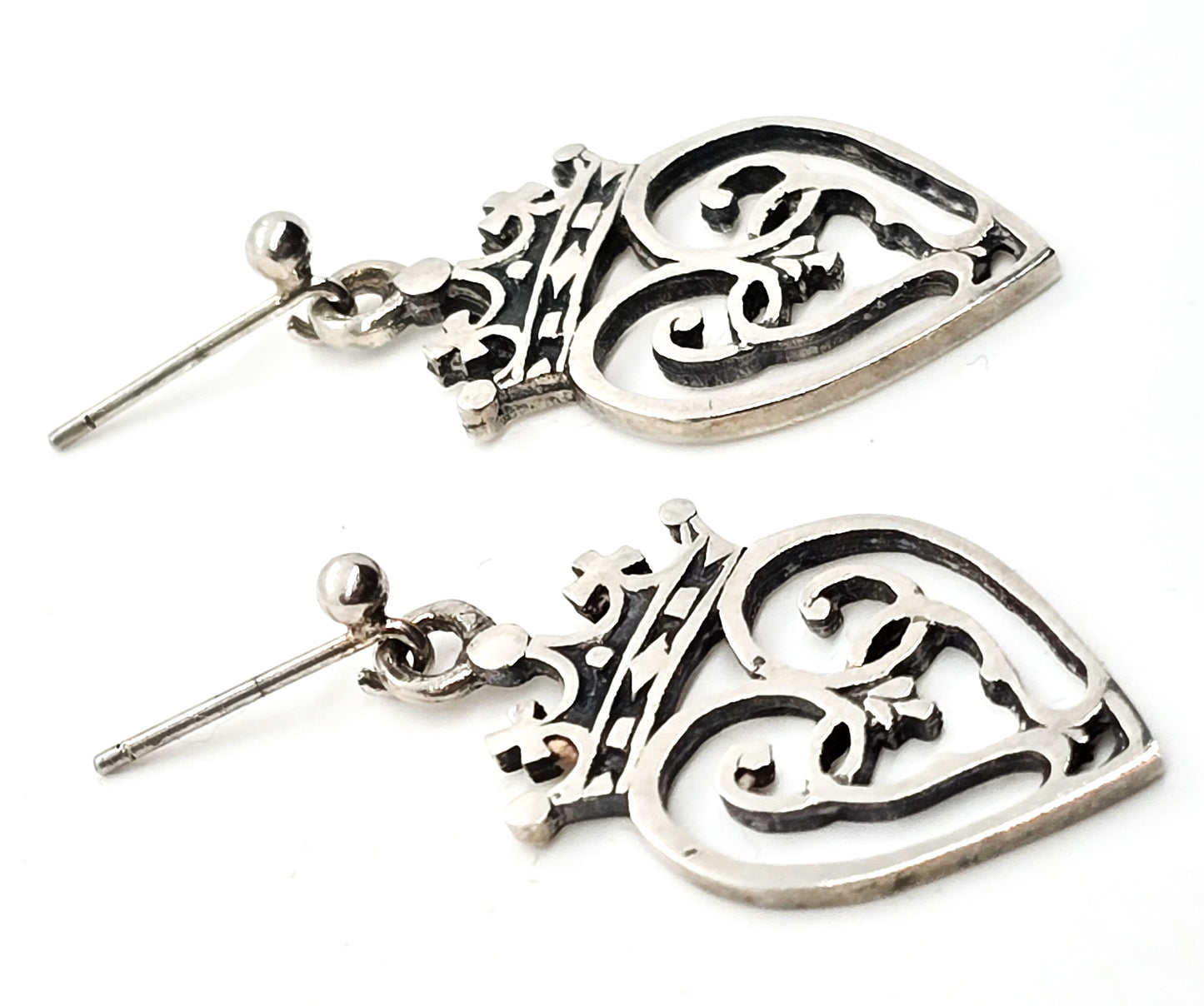 Scottish Luckenbooth Mary Queen of Scots vintage sterling silver earrings