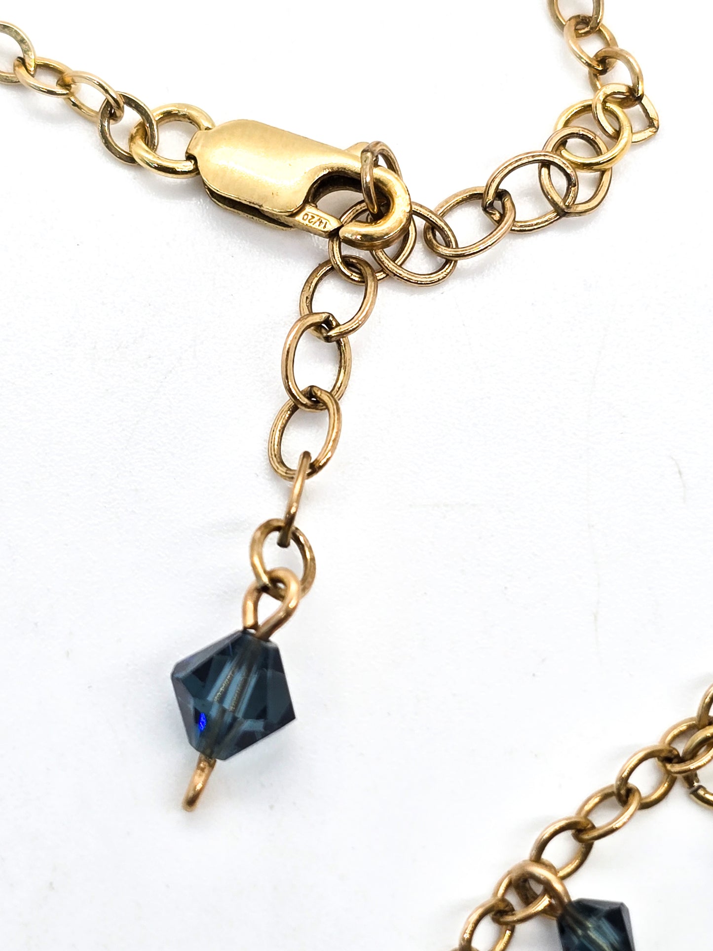 Lapis Lazuli blue gemstone 14kt 1/20 yellow gold filled statement necklace