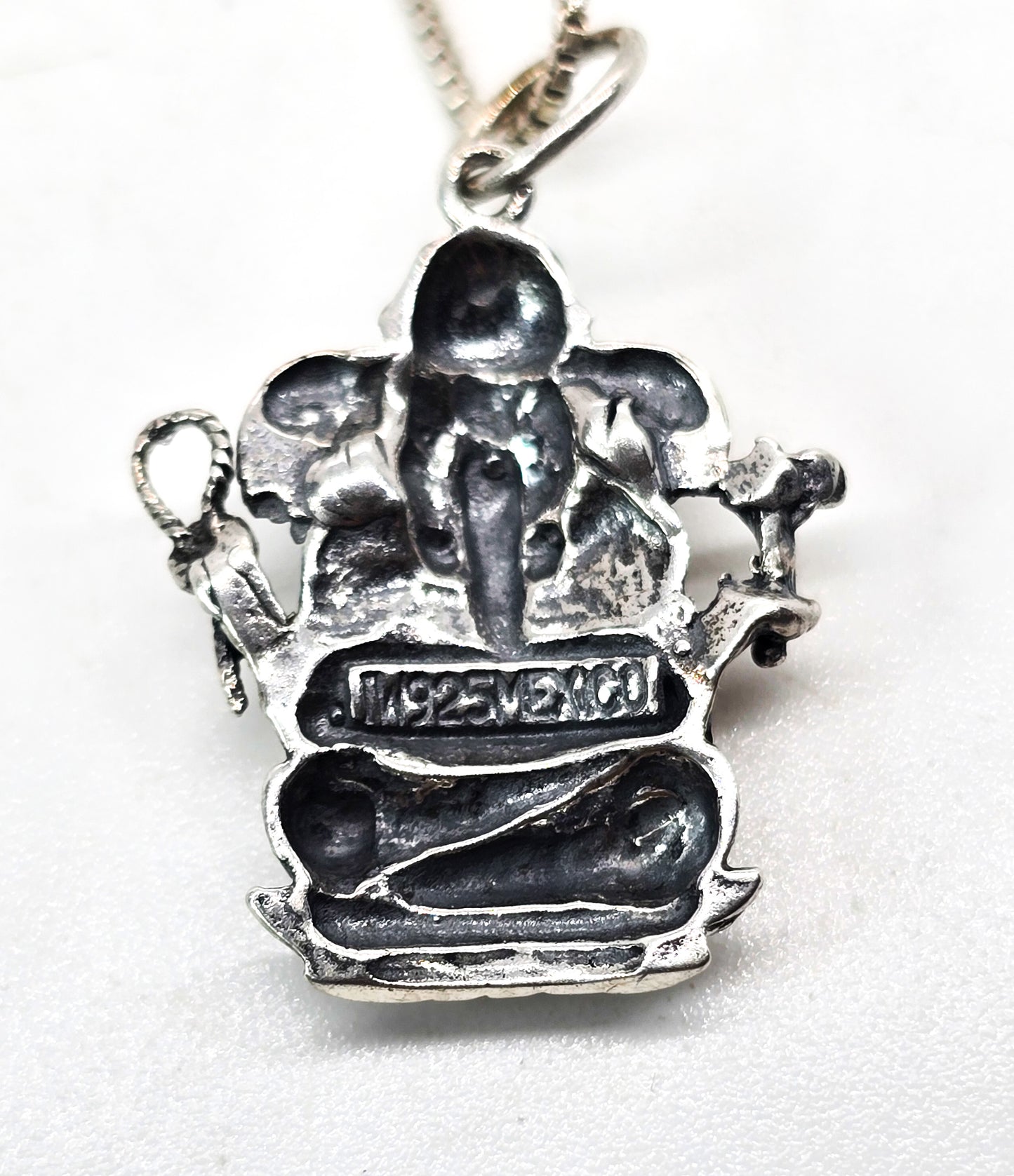 IW Ganesha Hindu Elephant God Sterling Silver Vintage Deity Mexico Necklace
