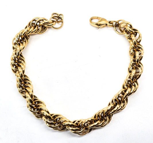 Monet gold toned vintage chain charm bracelet 7.75 inches