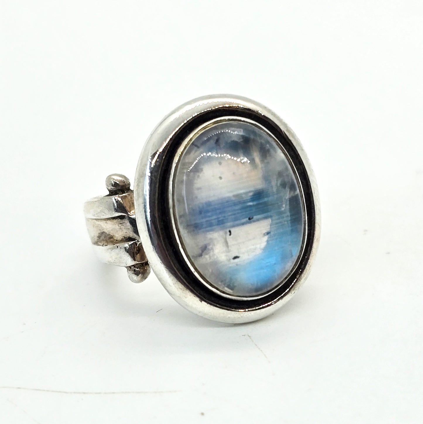 Nicky Butler NB Moonstone large flashy vintage sterling silver ring size 7