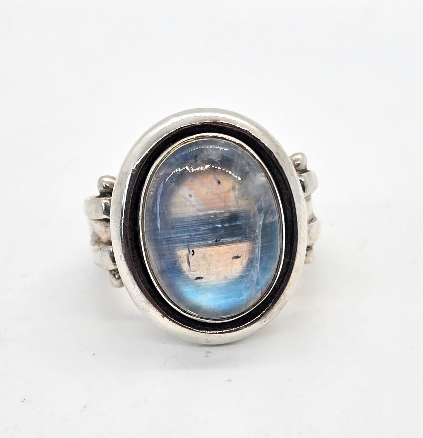 Nicky Butler NB Moonstone large flashy vintage sterling silver ring size 7