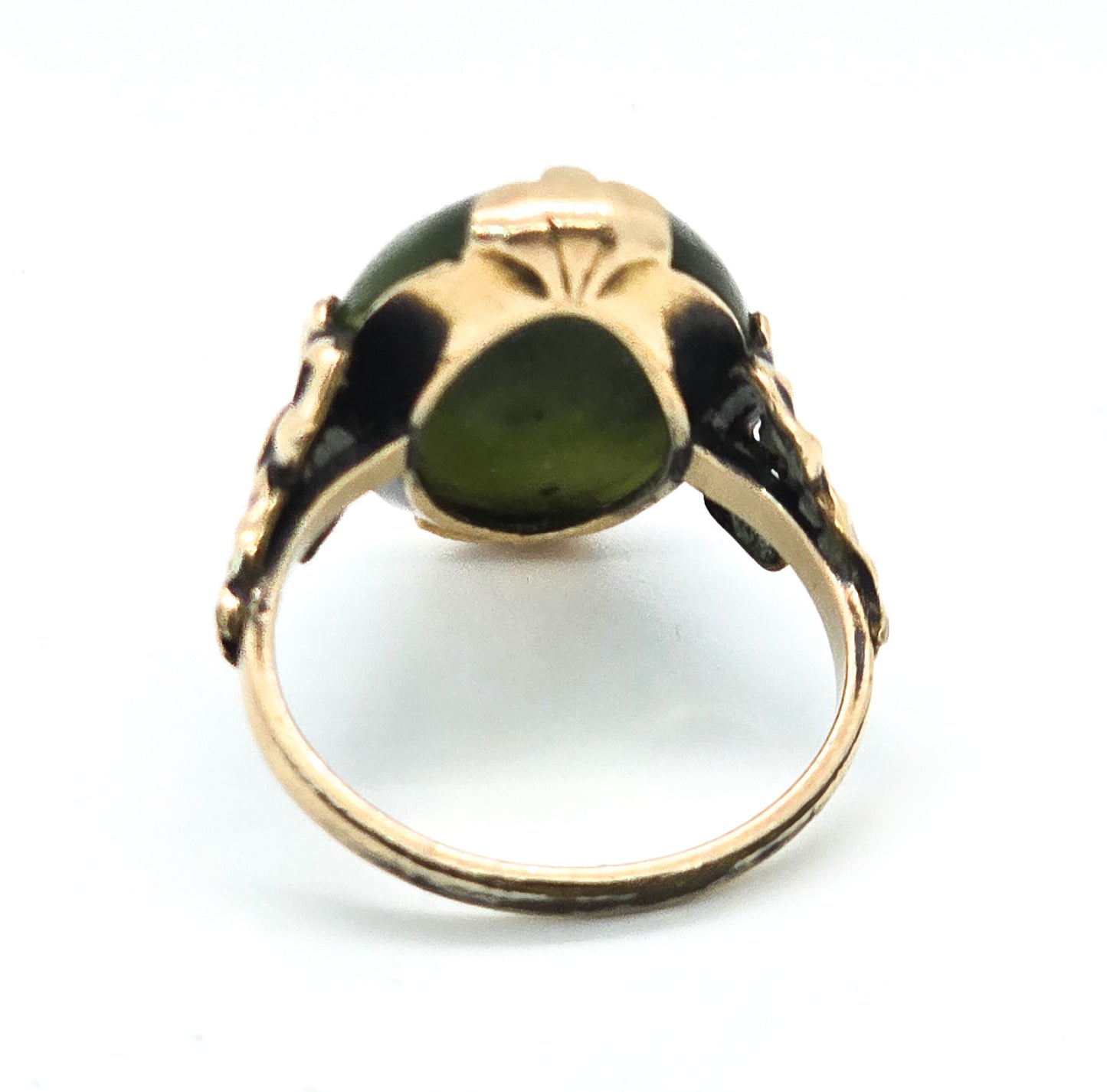 Jade Clark and Coombs antique 10k gold filled Art Deco Bow ring size 5.5