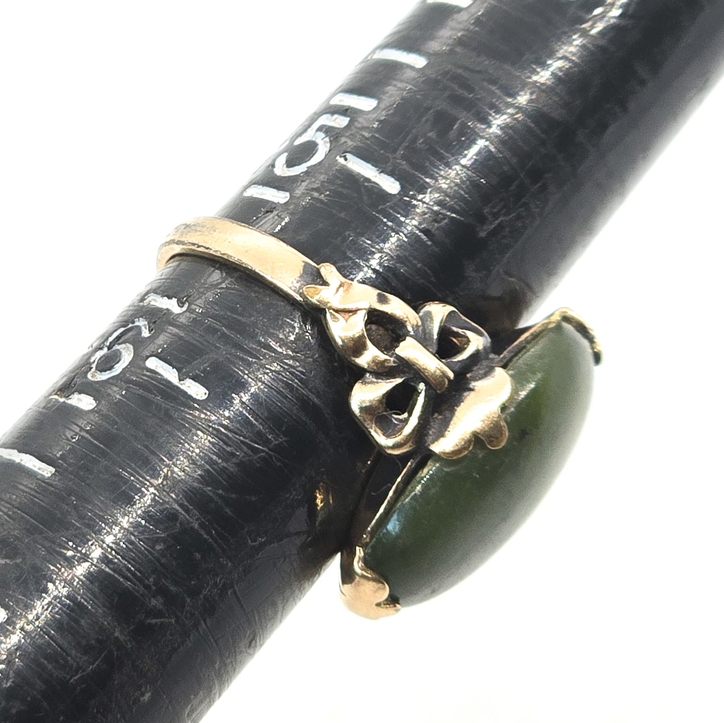 Jade Clark and Coombs antique 10k gold filled Art Deco Bow ring size 5.5