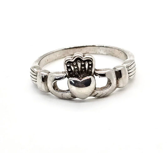 Claddagh Irish Druid sterling silver ring band size 8 and 1/2