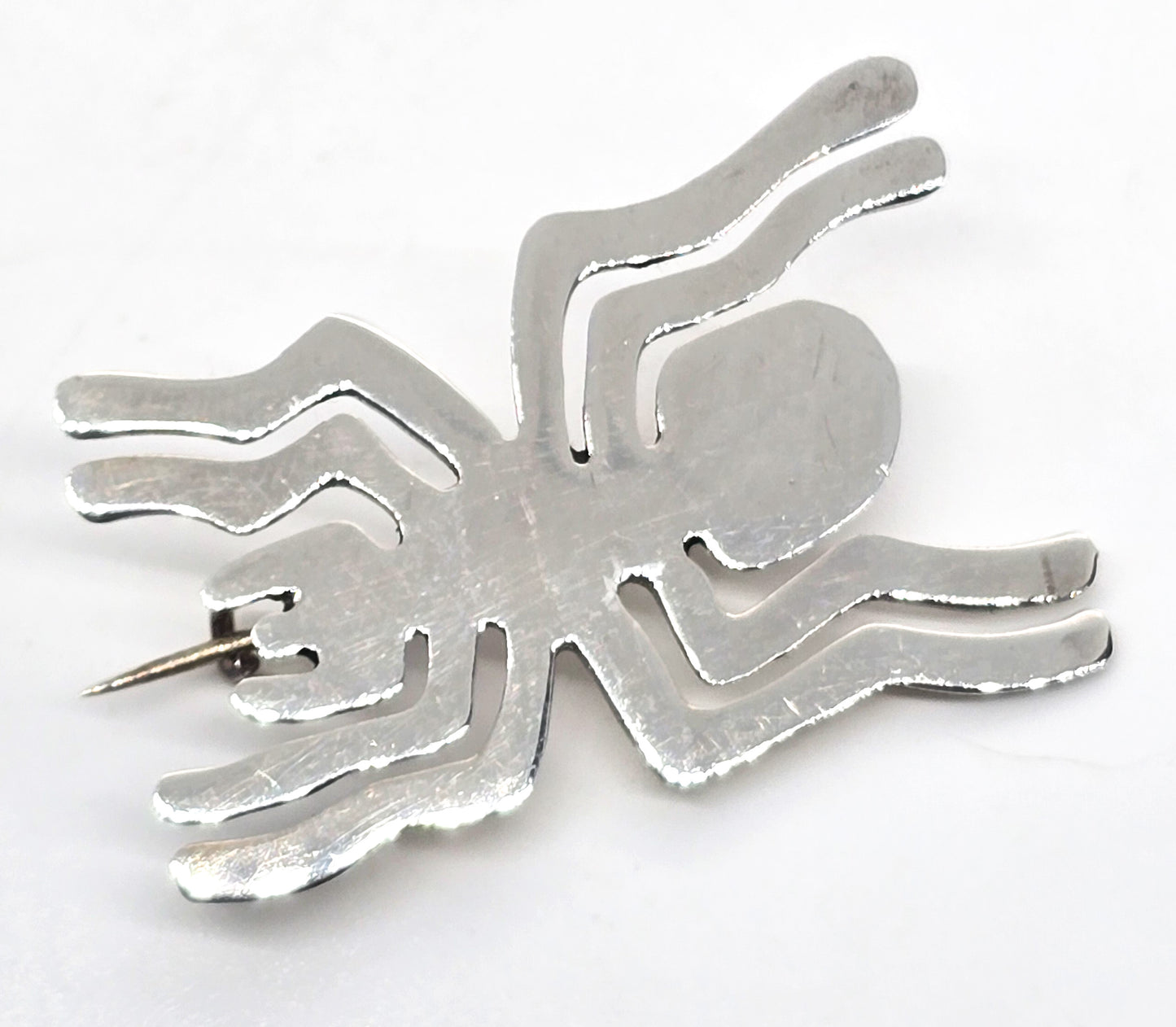 Nazca Peru Inca Spider vintage artisan sterling silver insect brooch