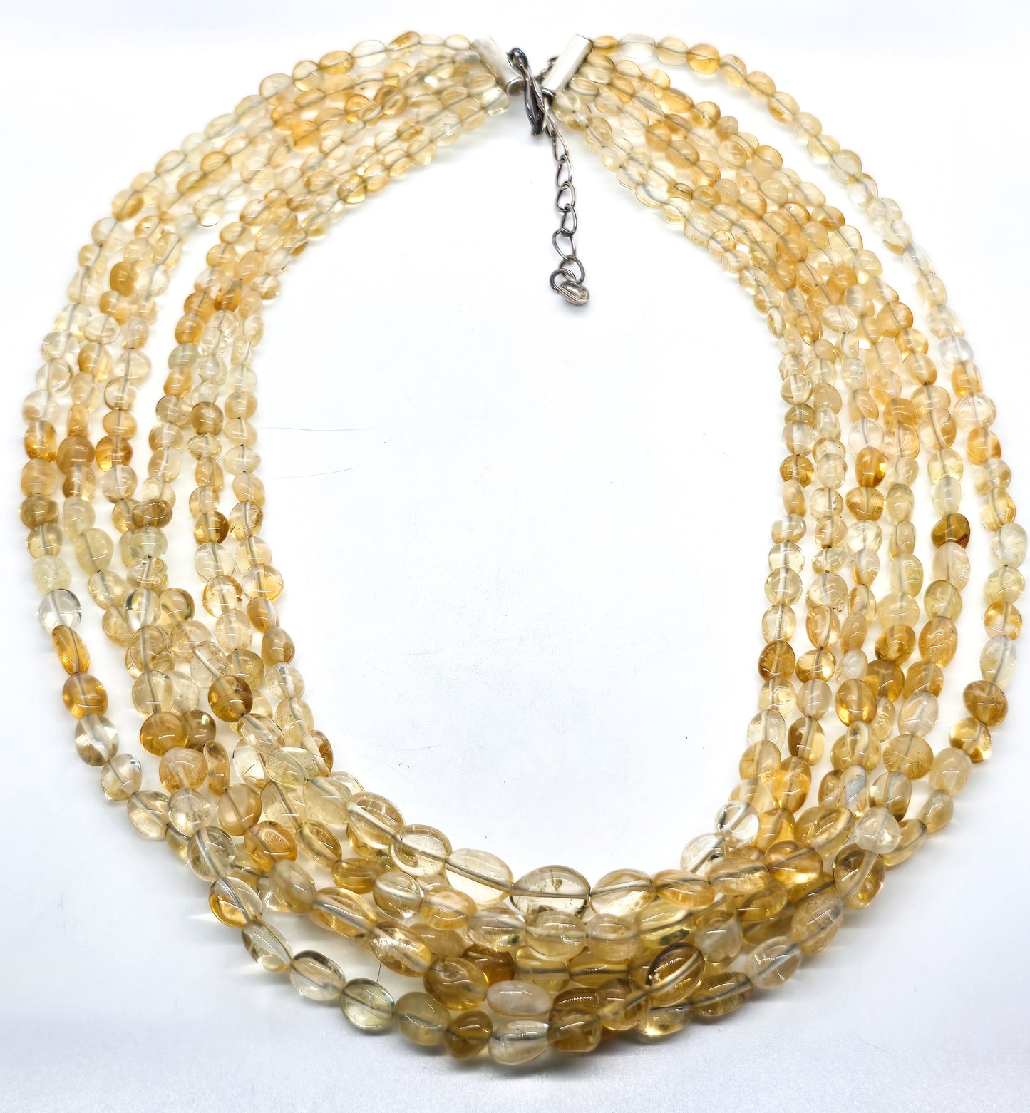 Desert Rose Trading Jay King 658ct natural citrine 6 strand sterling silver necklace