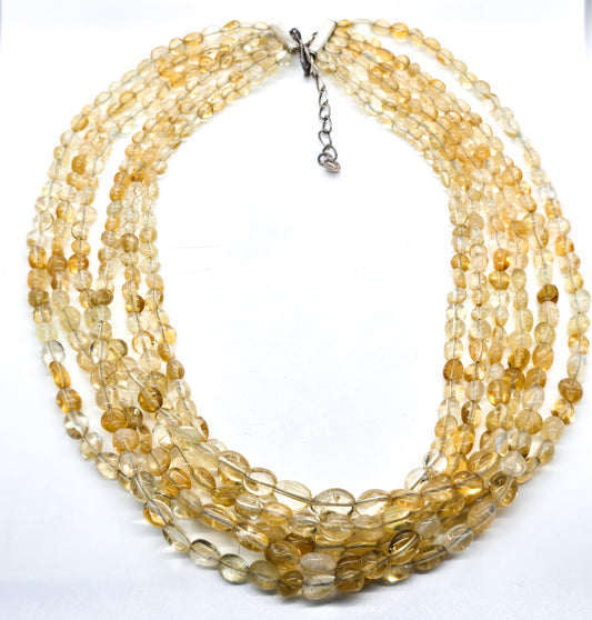 Desert Rose Trading Jay King 658ct natural citrine 6 strand sterling silver necklace