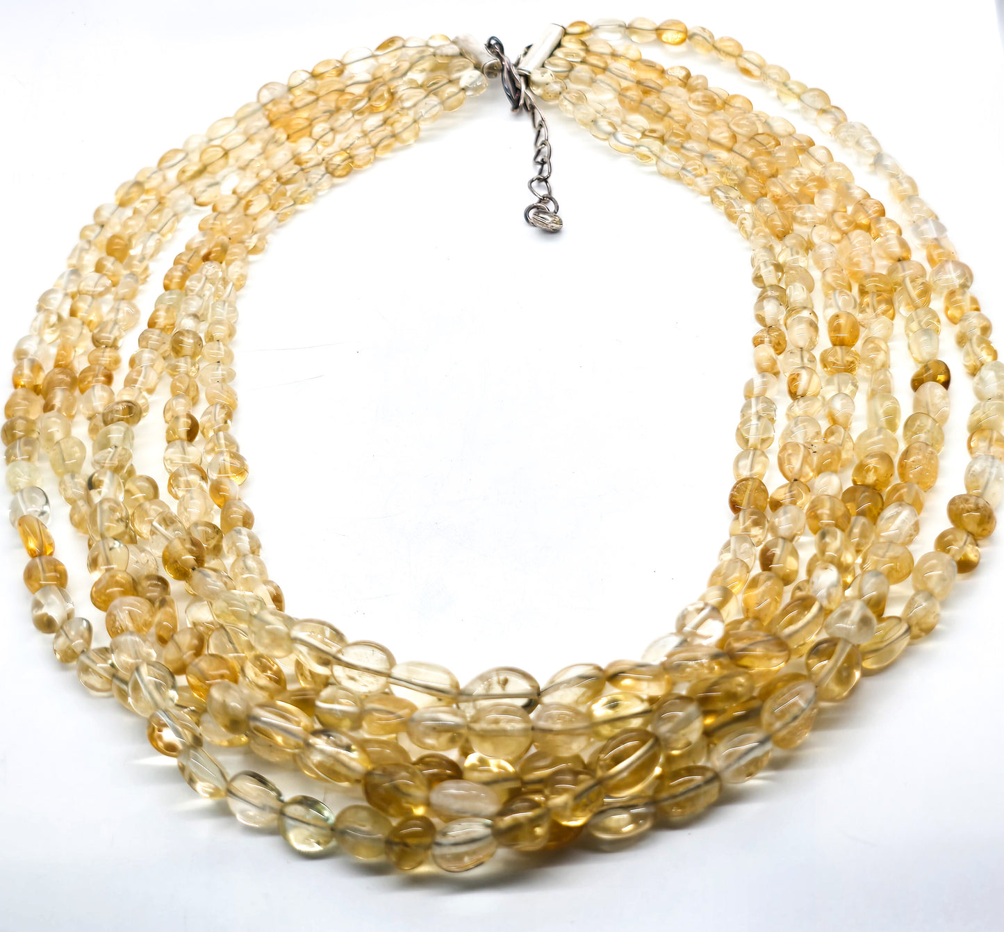 Desert Rose Trading Jay King 658ct natural citrine 6 strand sterling silver necklace