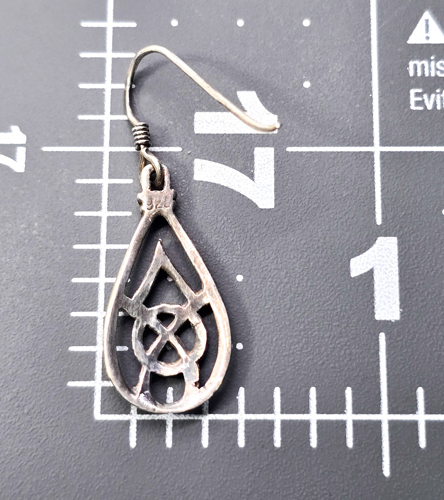 Celtic trinity knot Irish sterling silver Druid drop earrings