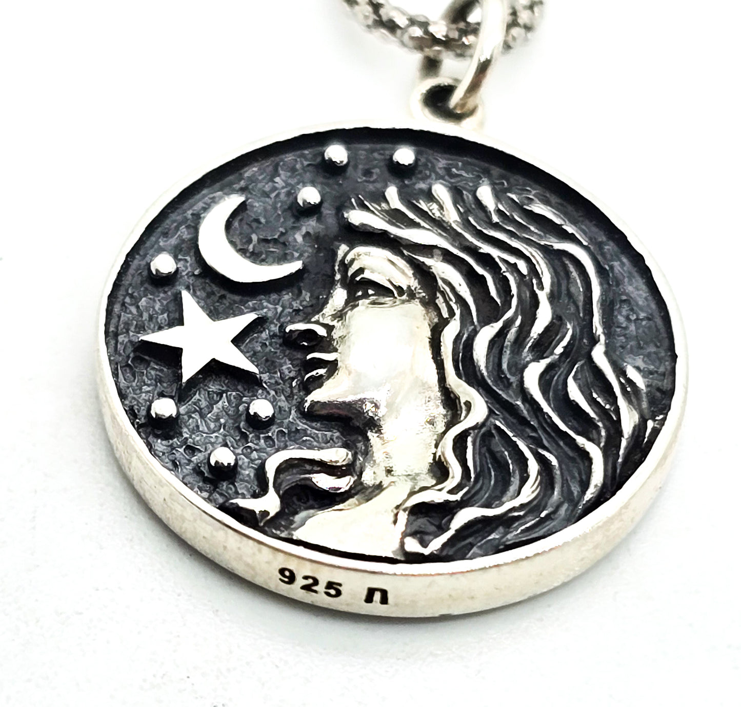 Virgo Celestial female goddess sterling silver Astrology Celestial pendant necklace