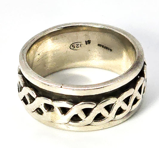 Celtic Trinity knot solid sterling silver fidget spinner ring band size 7