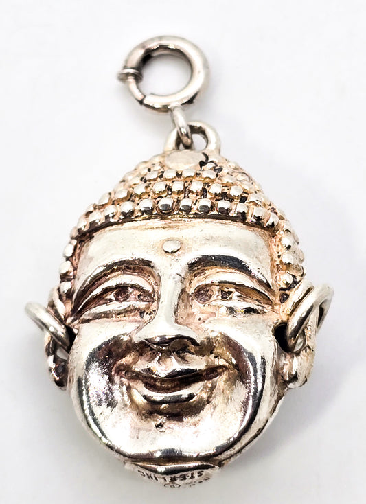 Danecraft Sterling silver vintage two faced Buddha Charm happy sad original clasp