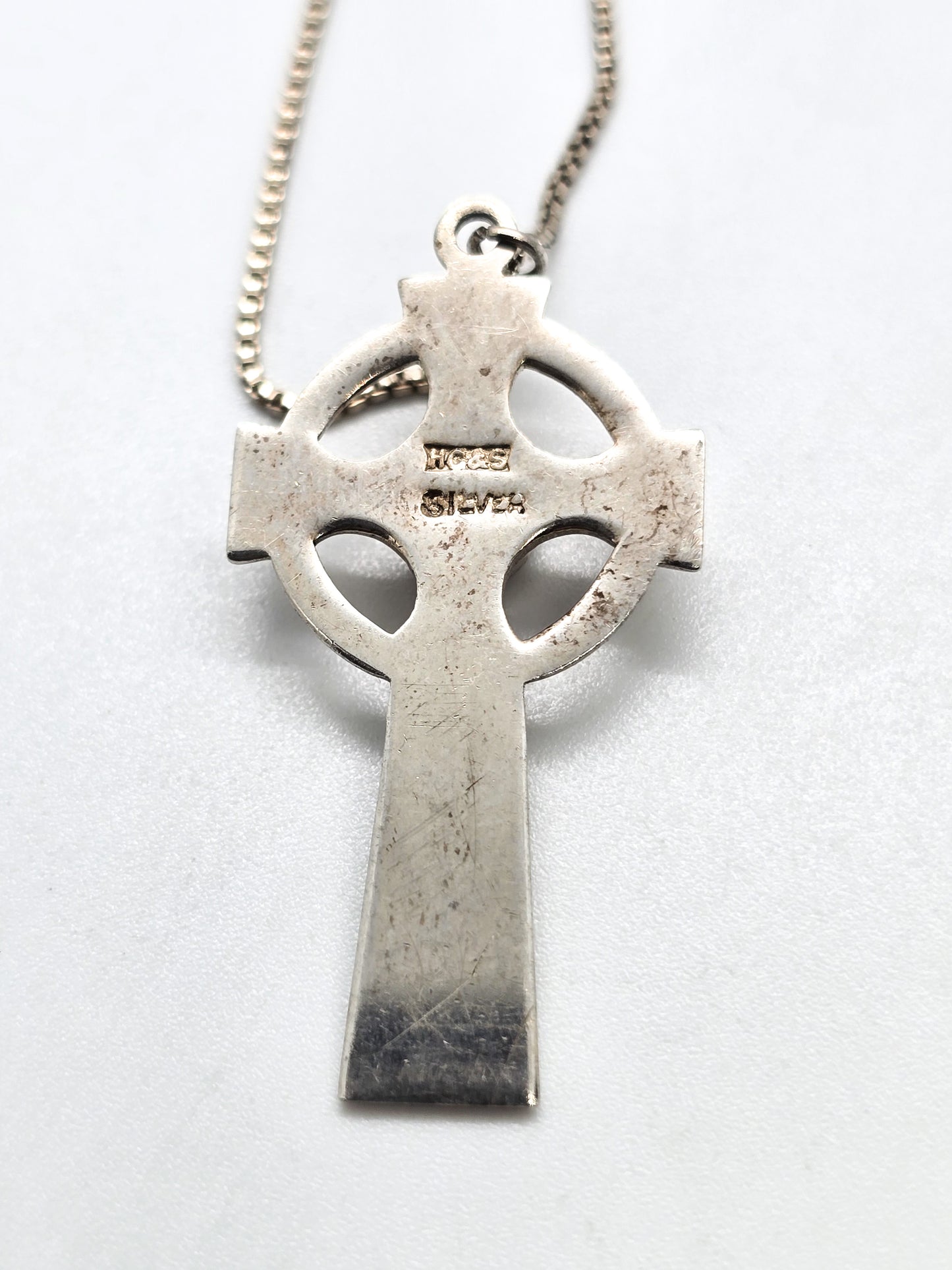 Henry Griffith and Sons Connemara marble Blarney Stone Irish sterling silver cross necklace