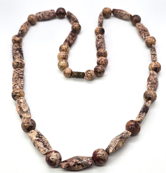 Red Picture Jasper vintage beaded high quality gemstone necklace