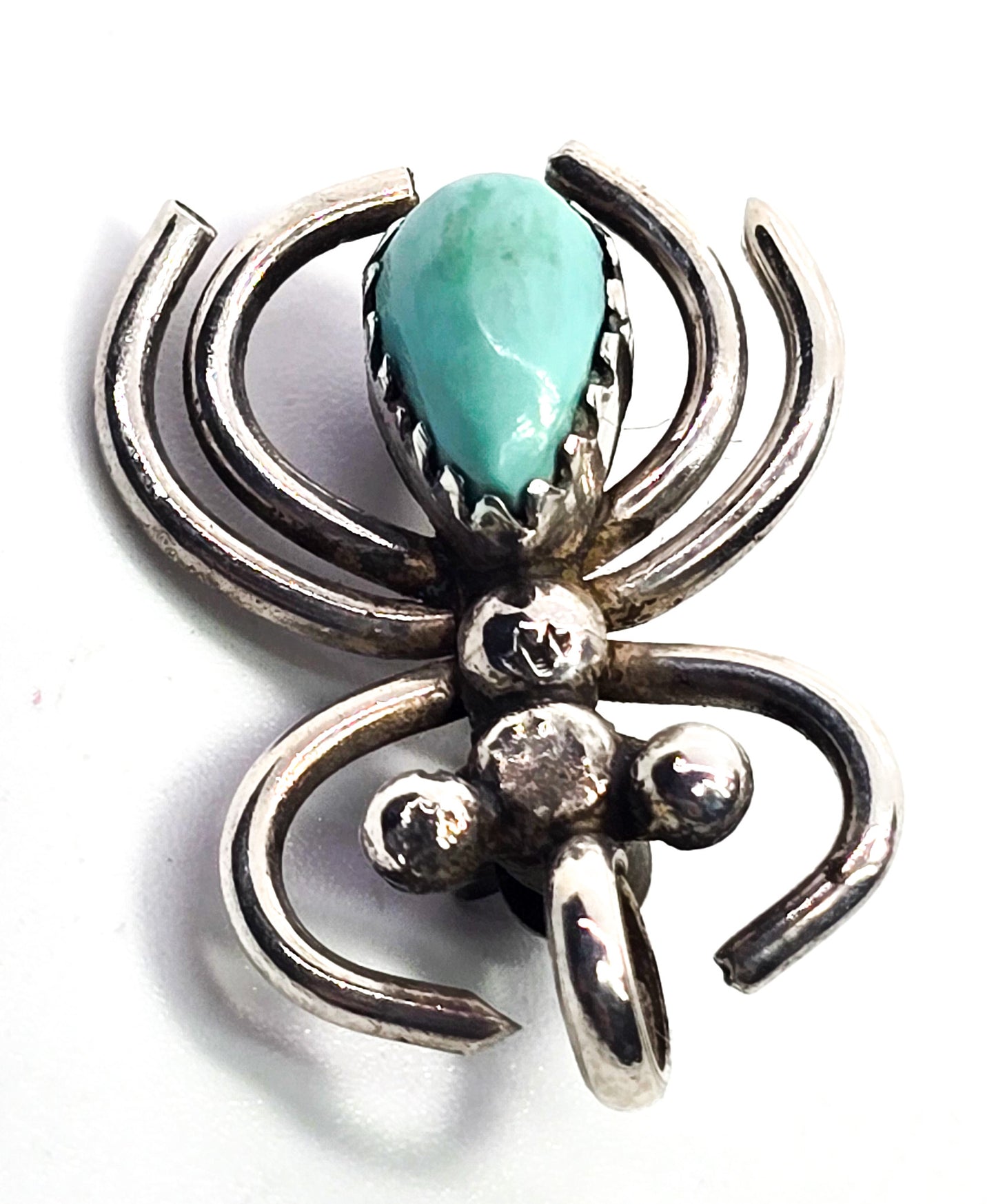 Navajo Turquoise Native American vintage sterling silver ant spider vintage pendant brooch