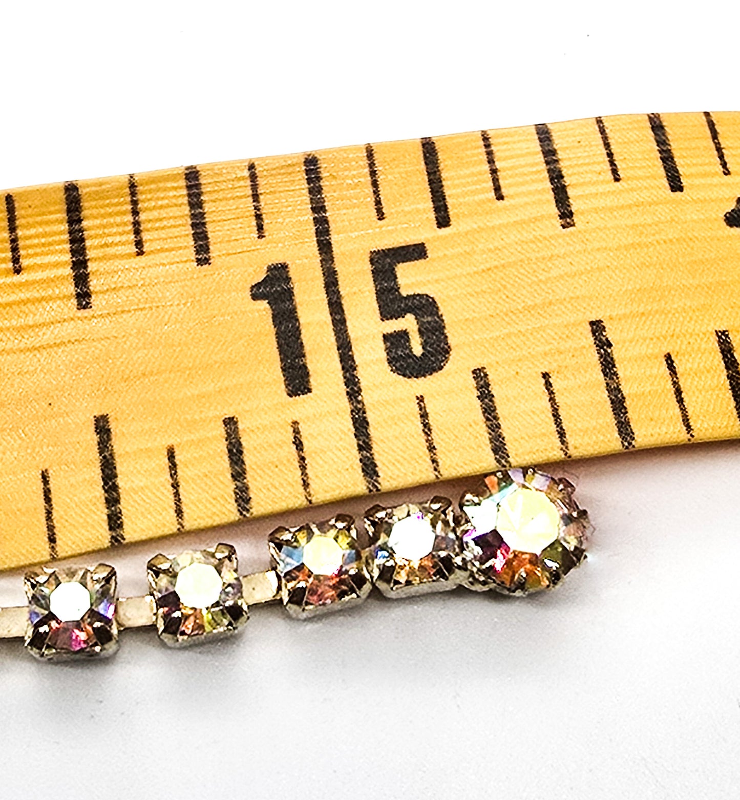 Bright warm rainbow aurora borealis vintage rhinestone choker necklace mid century