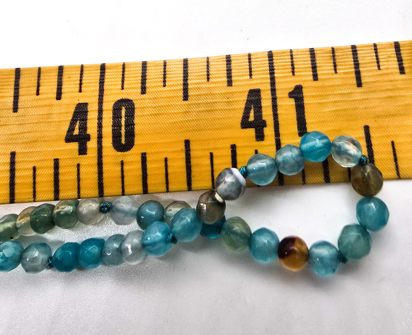 Iris and Lily blue beaded agate extra long 83 inch gemstone NWT necklace