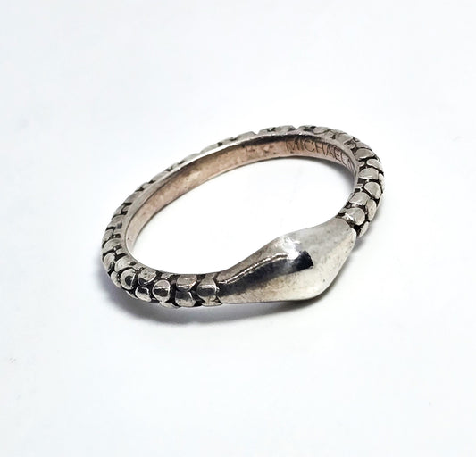 Michael Dawkins Sterling Silver Pebble Stacking Band Ring Size 9